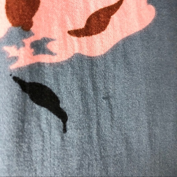 Urban Outfitters Floral Print Straight-Neck Tie-Back Blue Midi Dress Size XS - Picture 8 of 8